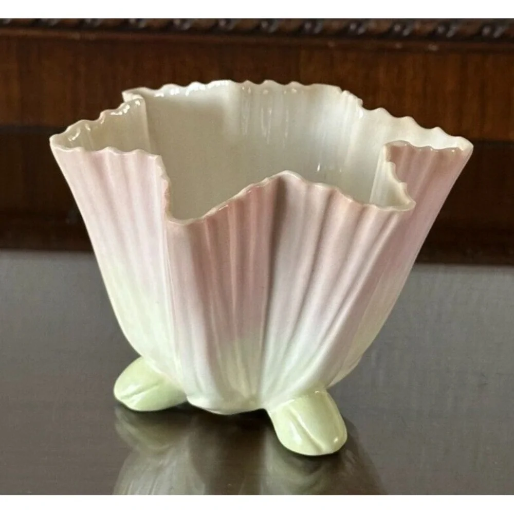 Antique 1907 Royal Worcester Posy Vase‎ #204 Pink Green 3'' Tulip STUNNING